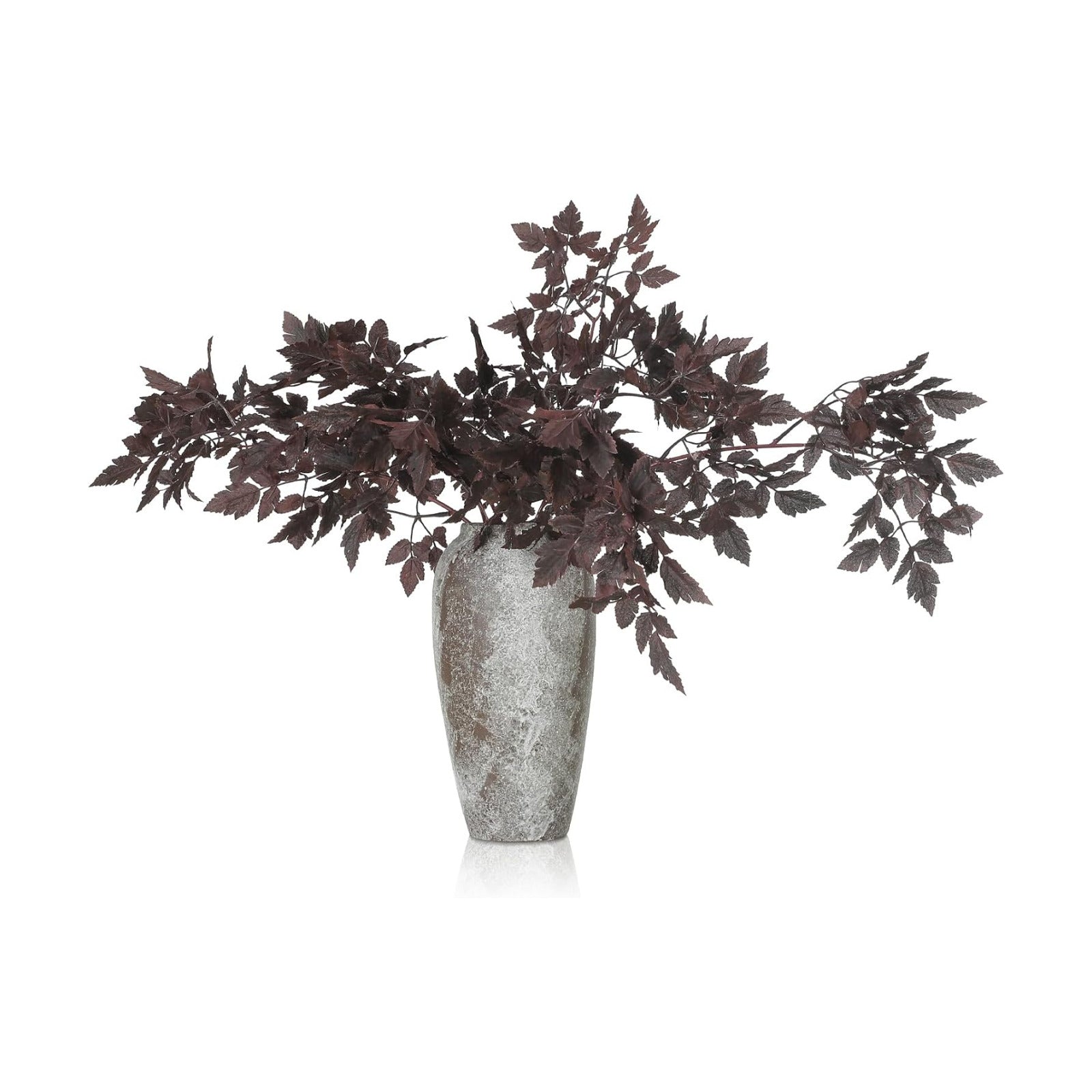 Artificial Cimicifuga Plant Leaf Spray Faux Plum Cimicifuga Ramosa Leaf / 32 Inches / Set of 3