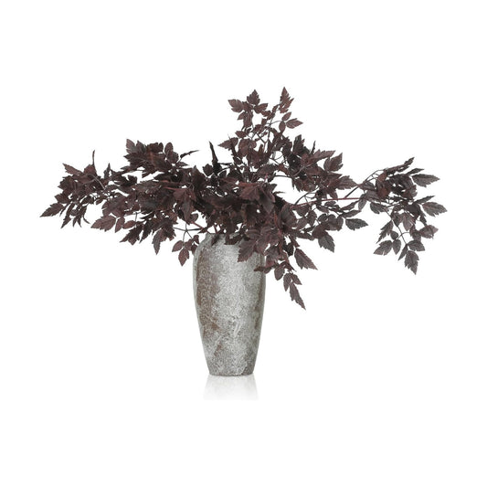Artificial Cimicifuga Plant Leaf Spray Faux Plum Cimicifuga Ramosa Leaf / 32 Inches / Set of 3