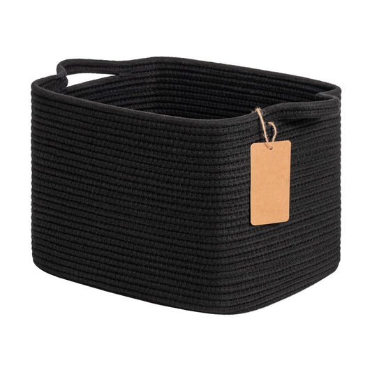 Woven Baskets for Storage / Black / 13"L x 10"W x 9"H