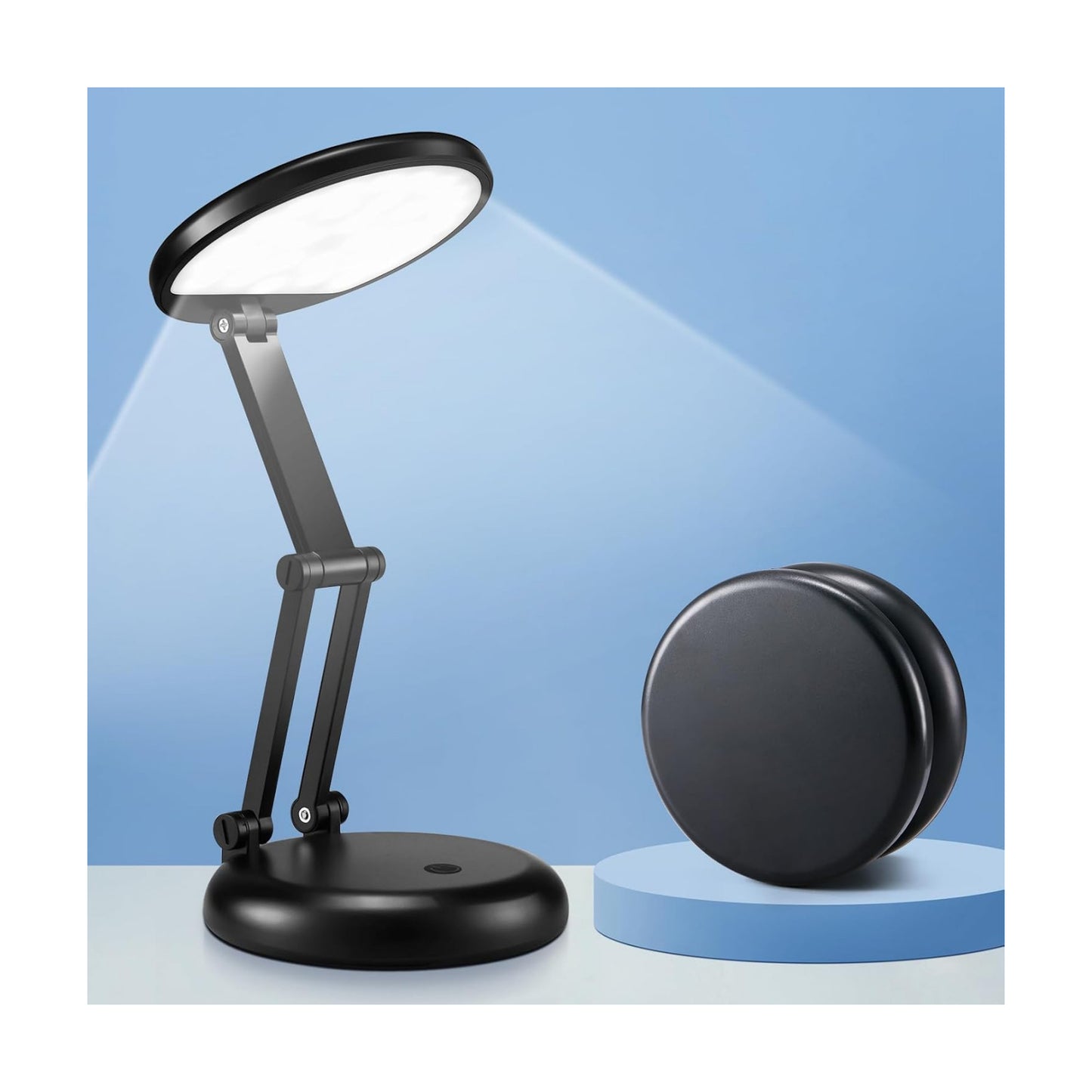 Desk Lamps for Home Office Rechargeable 3600mAh, Foldable+Portable Cordless Desk Light Small Table Lamp,Dimmable+9