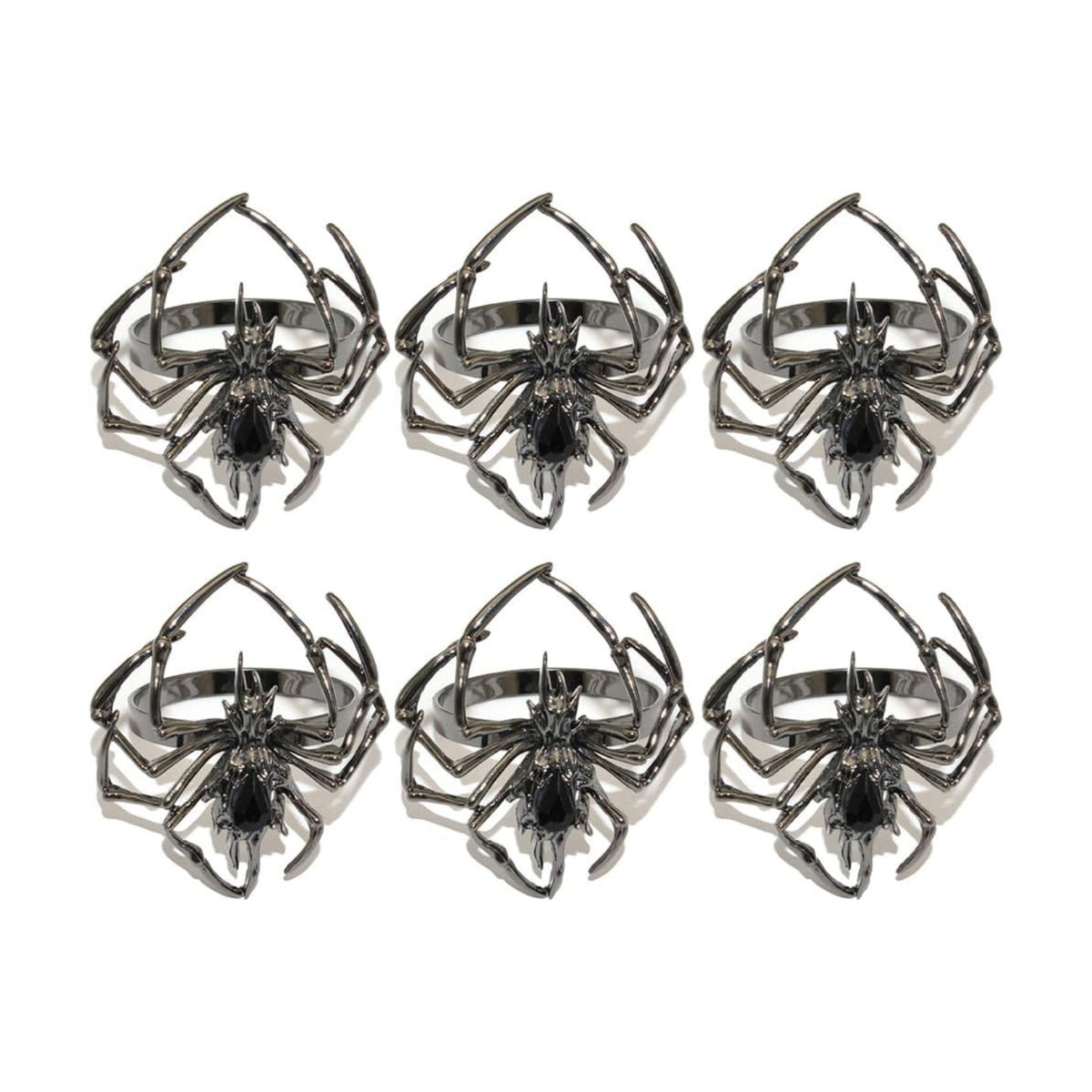 Halloween Spider Napkin Ring Holder Set of 6