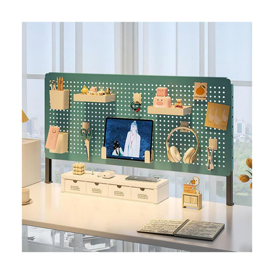 Clamp on Desk Extender Clamp-on Desk Pegboard, Privacy Panel for Desk, Magnetic Metal Peg Board with Accessories