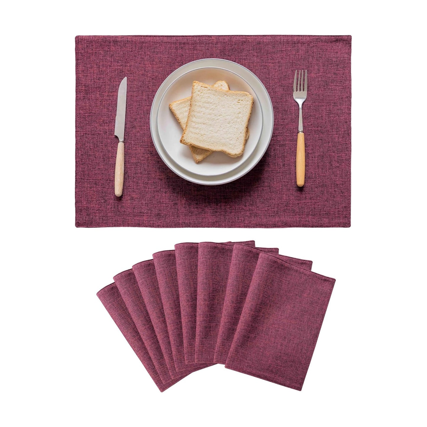 Home Brilliant Red Placemats Set of 8 Cloth Placemat for Holiday Heat Resistant Dining Table Mats Kitchen Washable