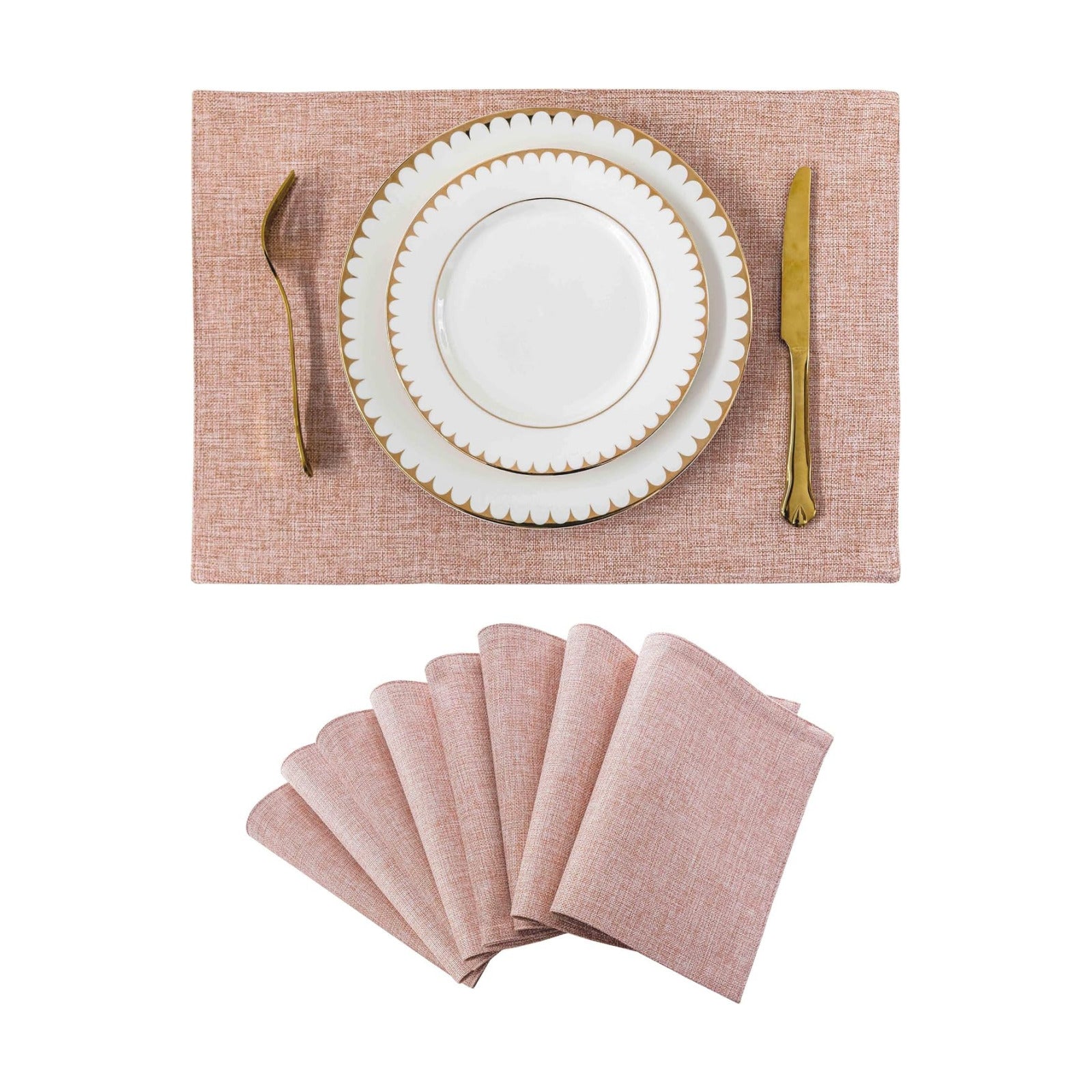 Home Brilliant Placemats Set of 8 Heat Resistant Dining Table Place Mats for Kitchen Table Party Dinner Decorations, 13