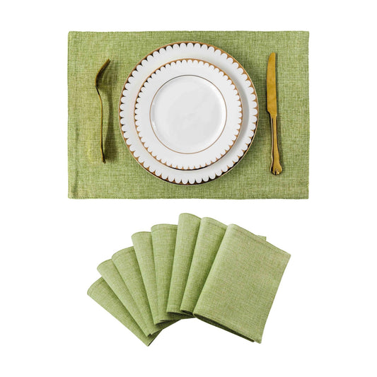 Home Brilliant Green Placemat Set of 8 Washable Place Mats Placemats Heat Resistant Sage Placemat for Dining Table