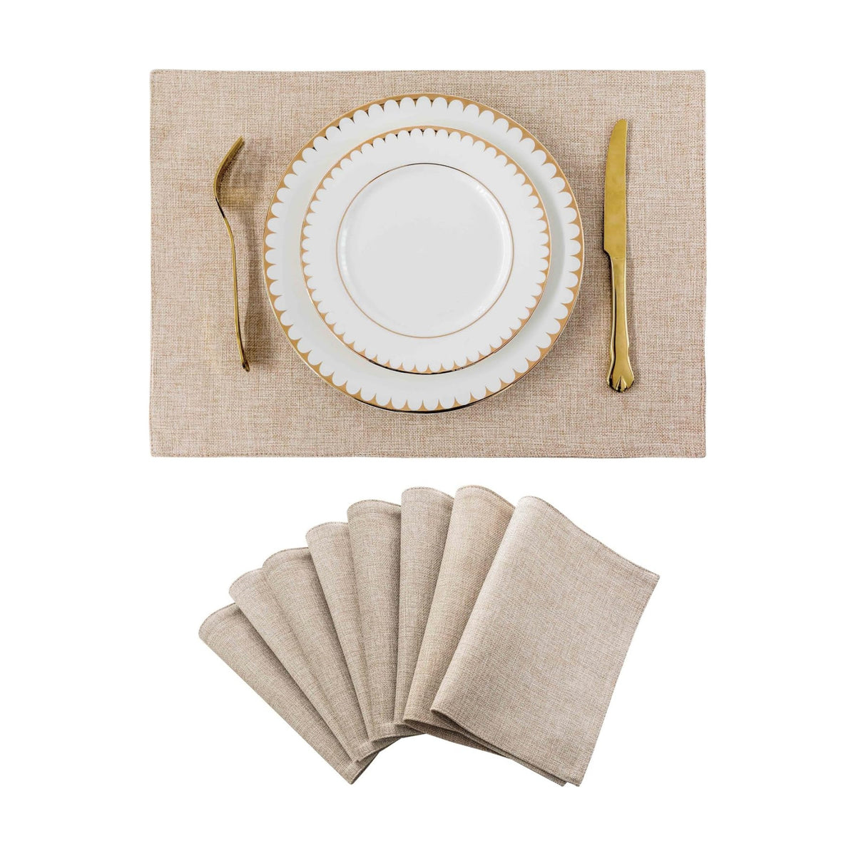 Home Brilliant Placemats Set of 8 Heat Resistant Dining Table Place Mats Plate Mat Cloth Placemats Kitchen Table Mats