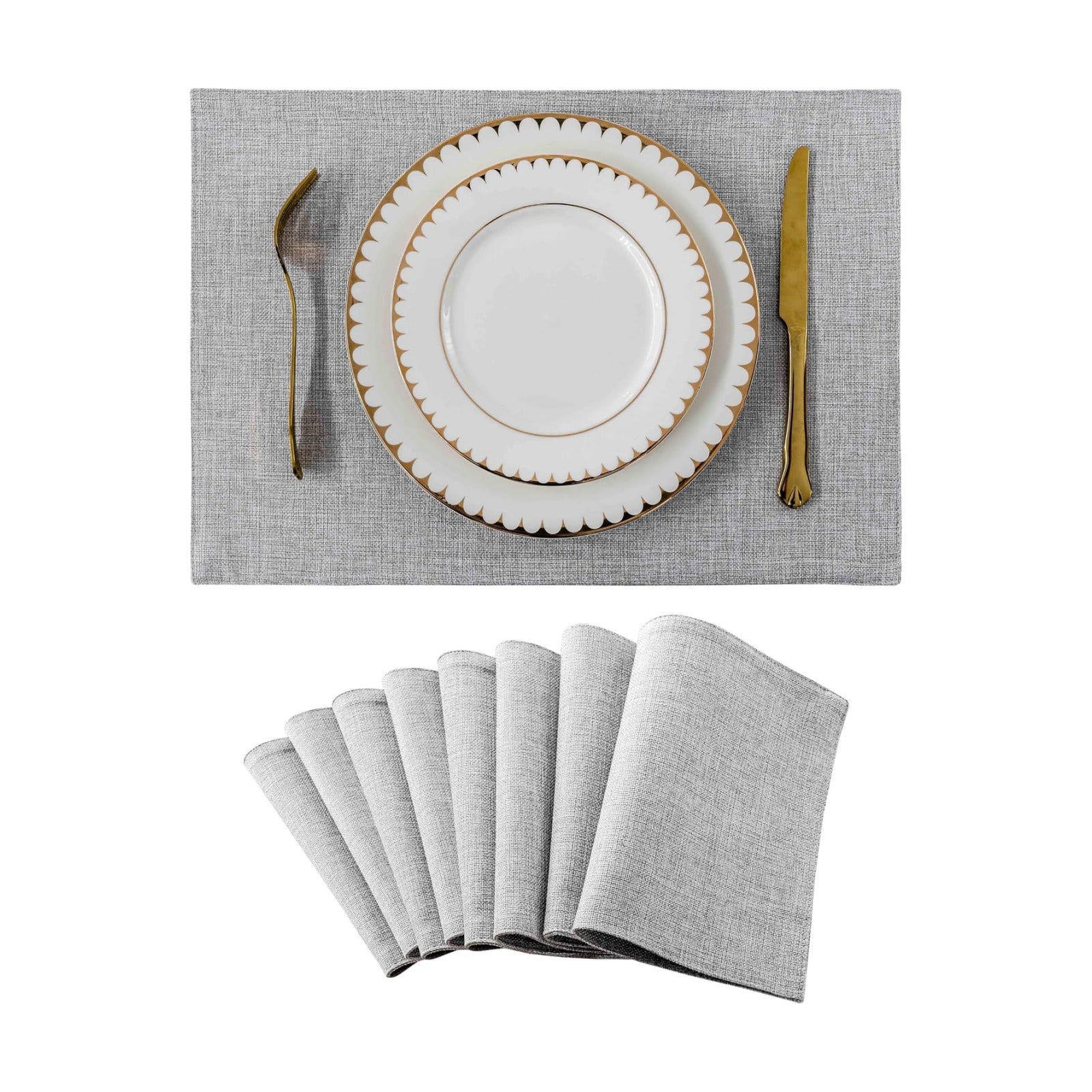 Home Brilliant Cloth Placemats Set of 8 Heat Resistant Washable Plate Mats Placemats for Parties Buffet Dinner Coasters