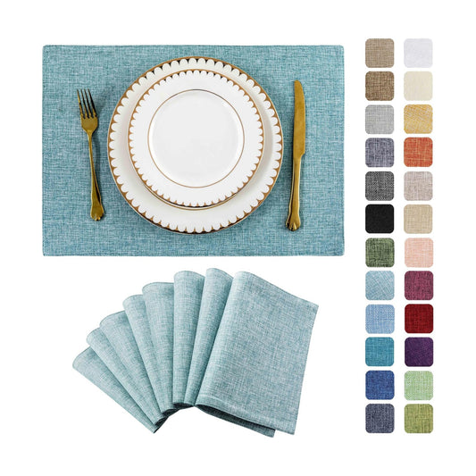 Home Brilliant Cloth Placemats Set of 8 for Holiday Dinner Linen Placemat Heat Resistant Dining Table Place Mats for