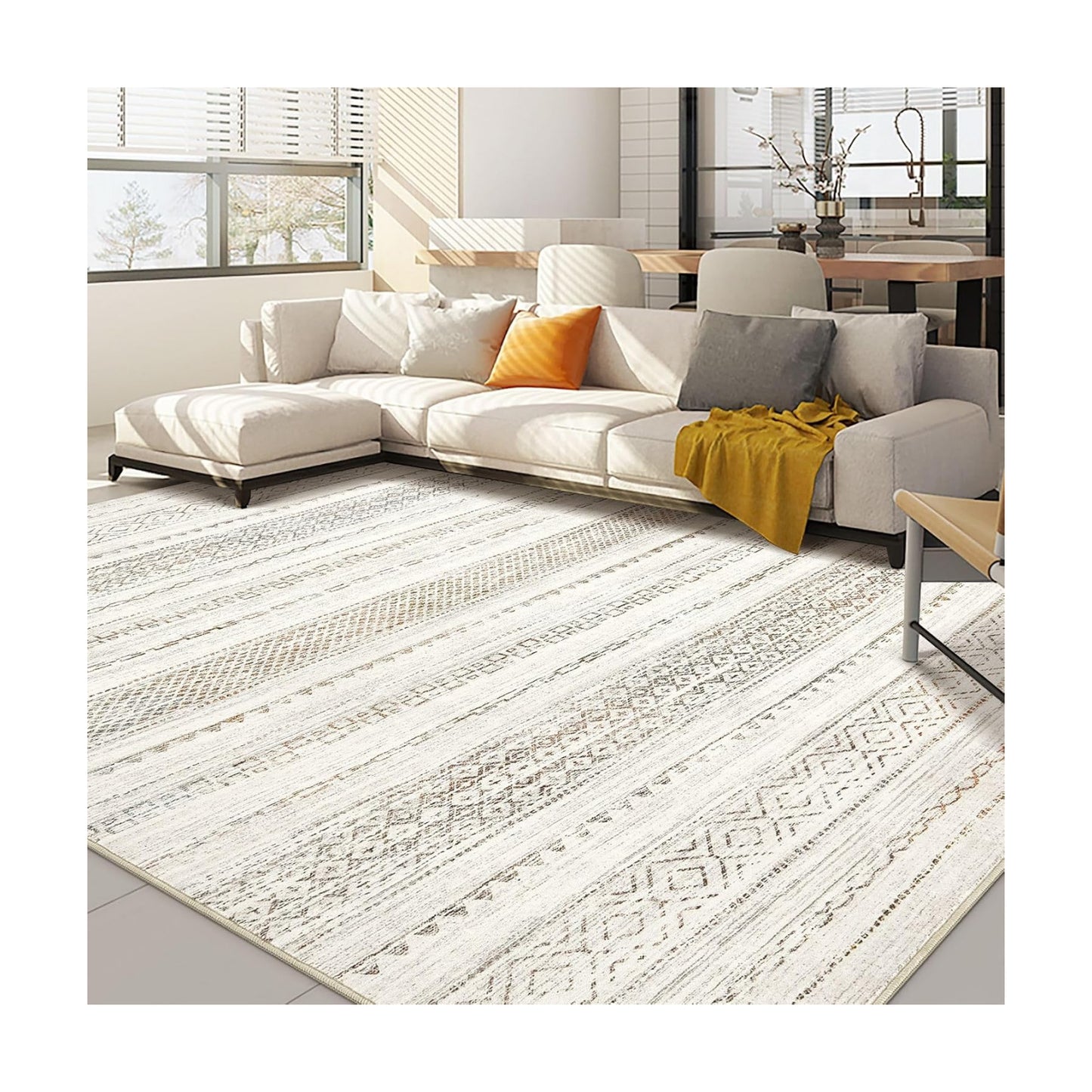 Nakagishi Boho 5x7 Area Rug Living Room Rugs Machine Washable Colorful
