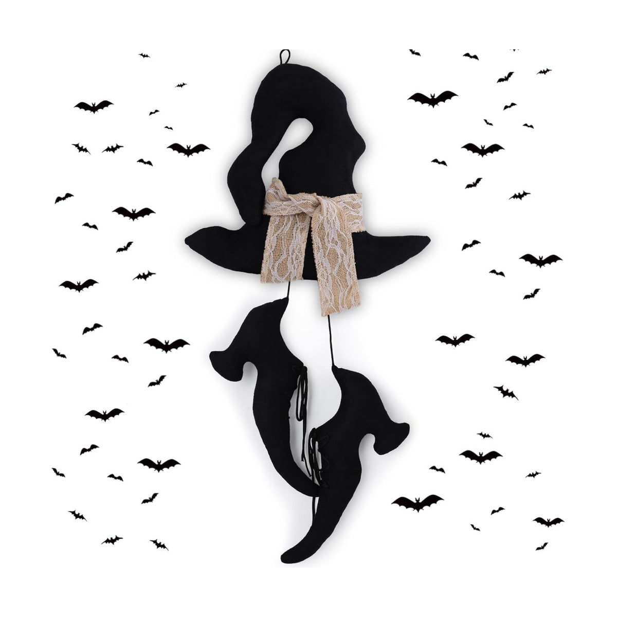 2 PCS 12 Inch Witches Boots Decor Hanging Halloween Witches Hat Decor