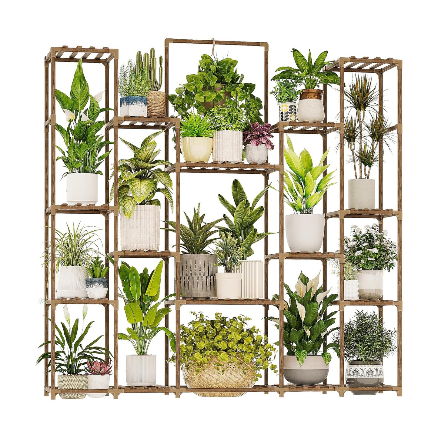 Bamworld Plant Shelf Indoor Hanging Plant Stand Outdoor Large Plant Shelves Tall Flower Holder wooden plant stand for