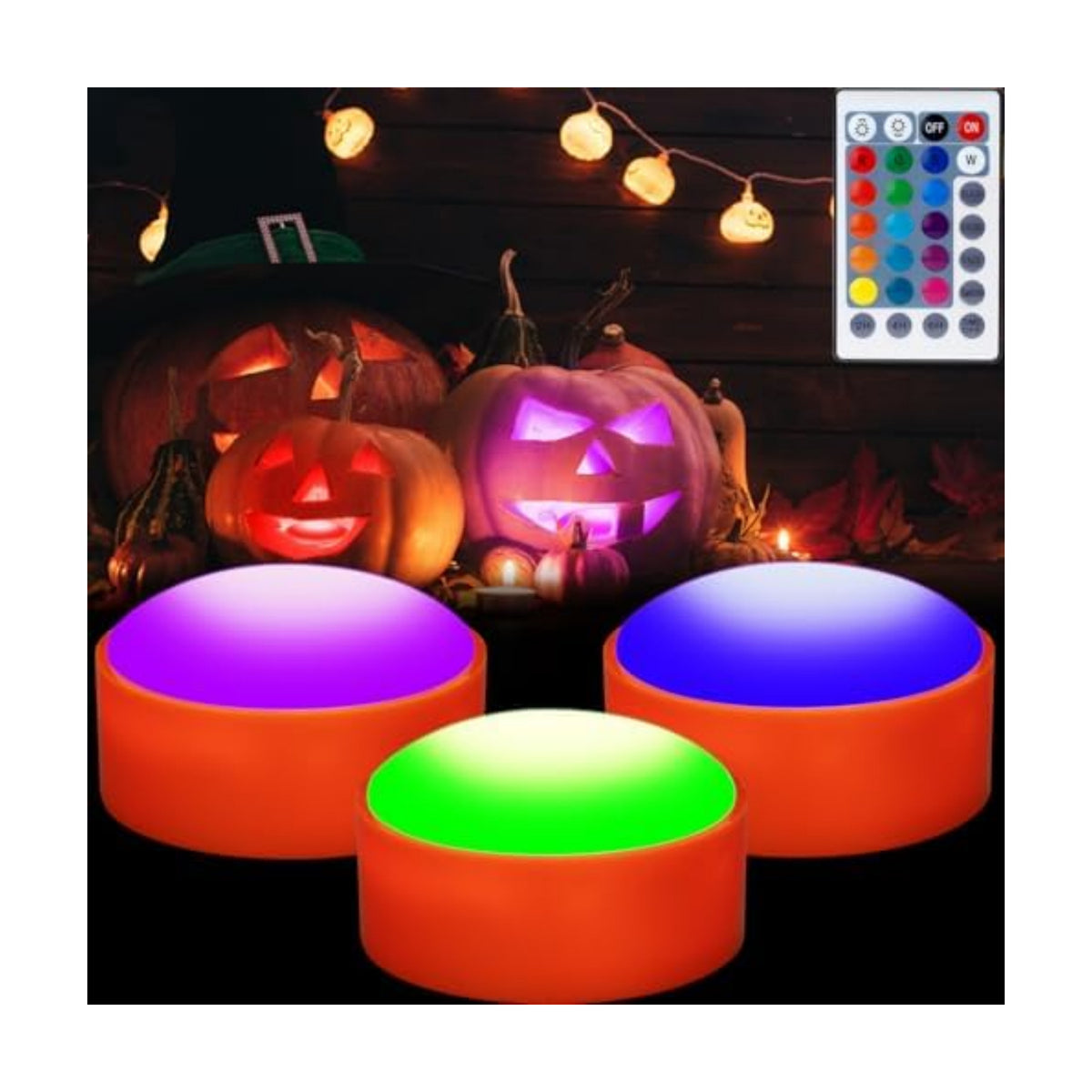 Litake Halloween Jack-O-Lantern Lights Color Changing Timer Pumpkin Lights