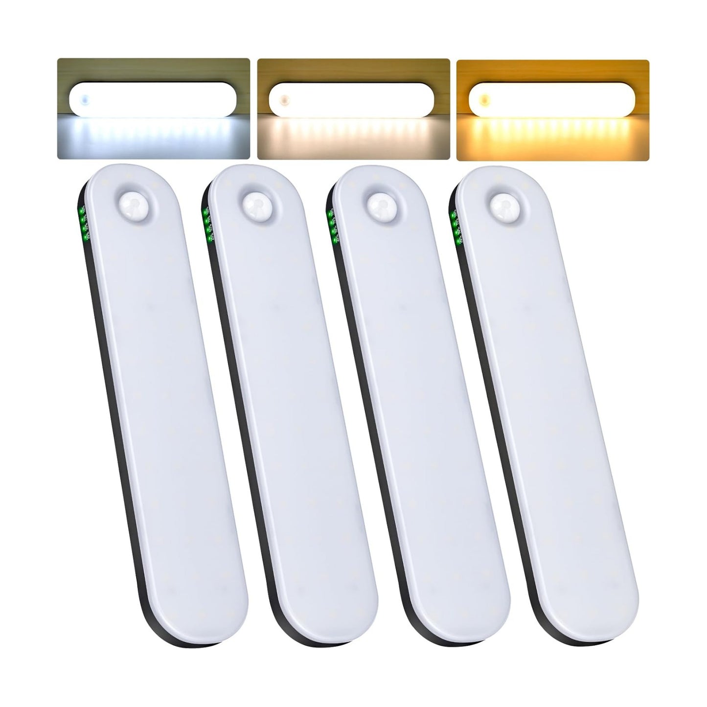 Under Cabinet Lighting, Motion Sensor Lights Indoor with 3 Color Temps Dimmable, 2600mAh Rechargeable Closet Lights