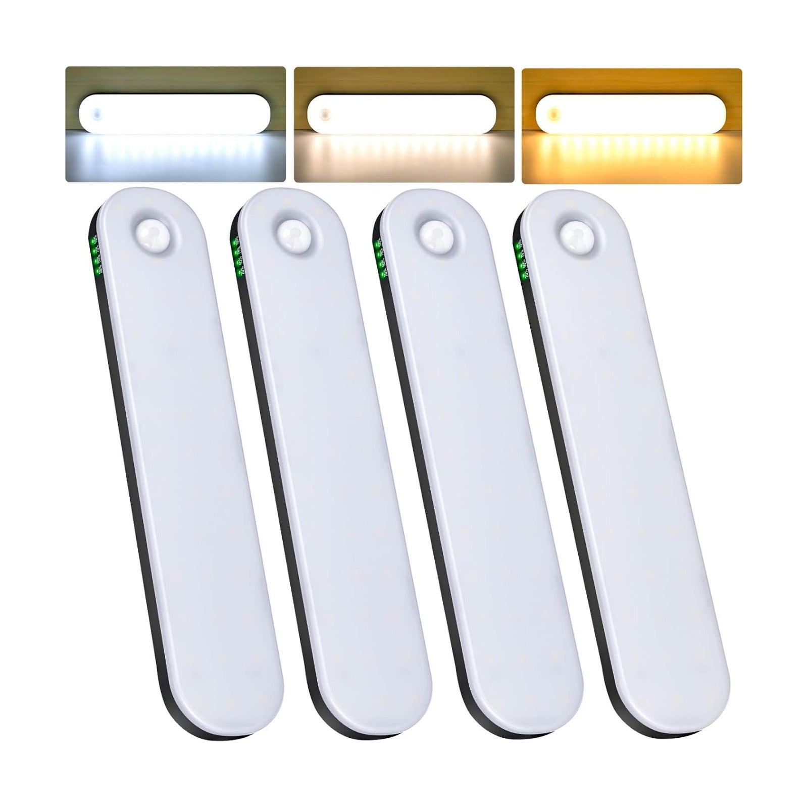 Under Cabinet Lighting, Motion Sensor Lights Indoor with 3 Color Temps Dimmable, 2600mAh Rechargeable Closet Lights