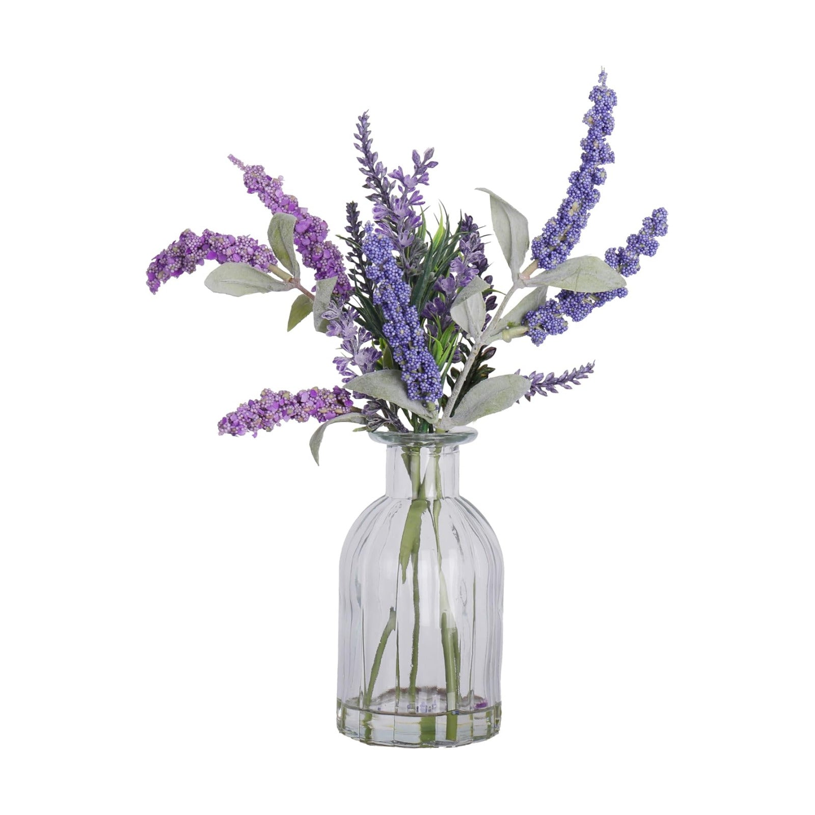 Faux Silk Flowers Fake Plant Decor / Purple