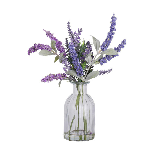 Faux Silk Flowers Fake Plant Decor / Purple
