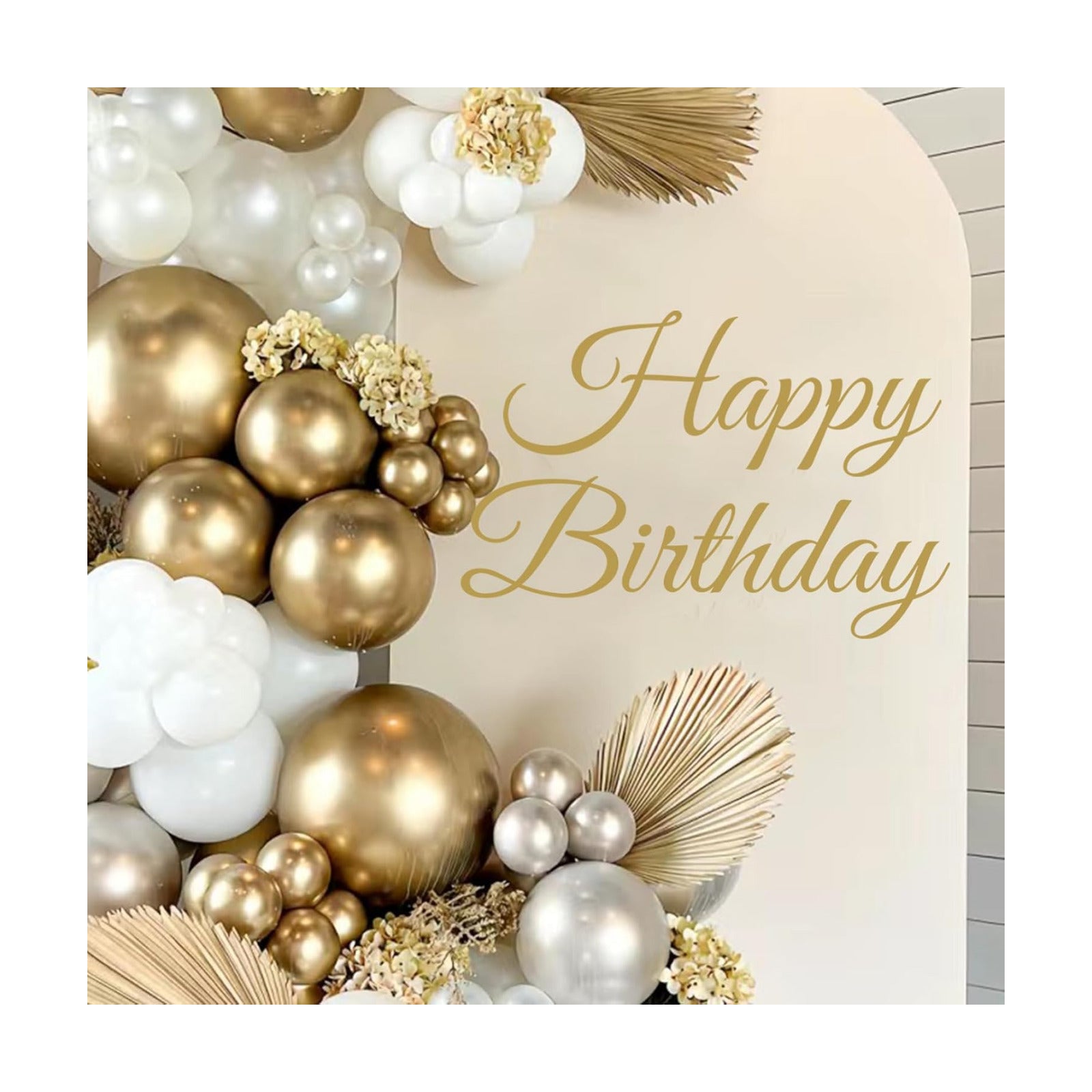Happy Birthday Party Decal for Women Men / Gold