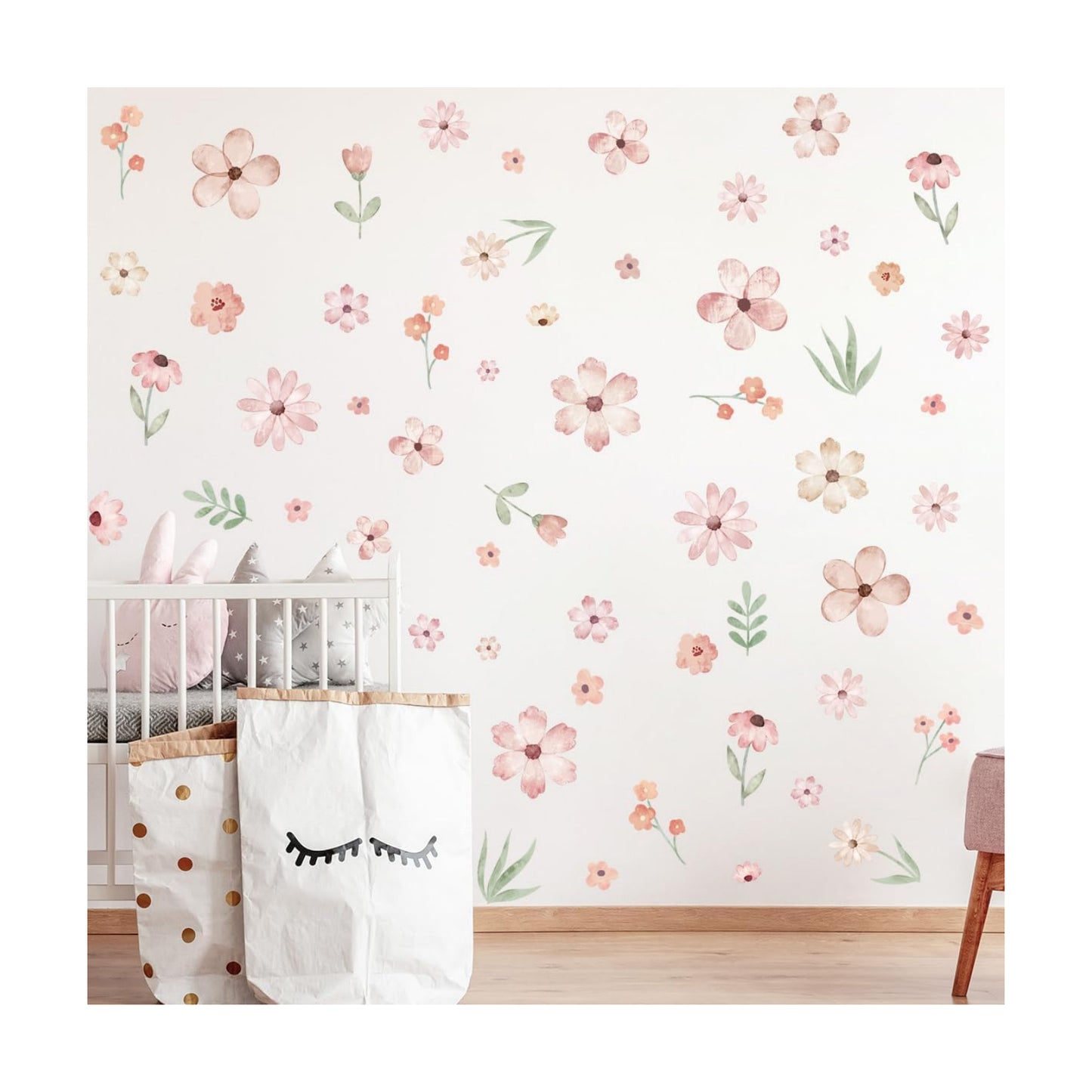 Boho Flower Wall Decals / Pink