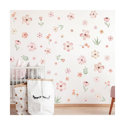 Boho Flower Wall Decals / Pink