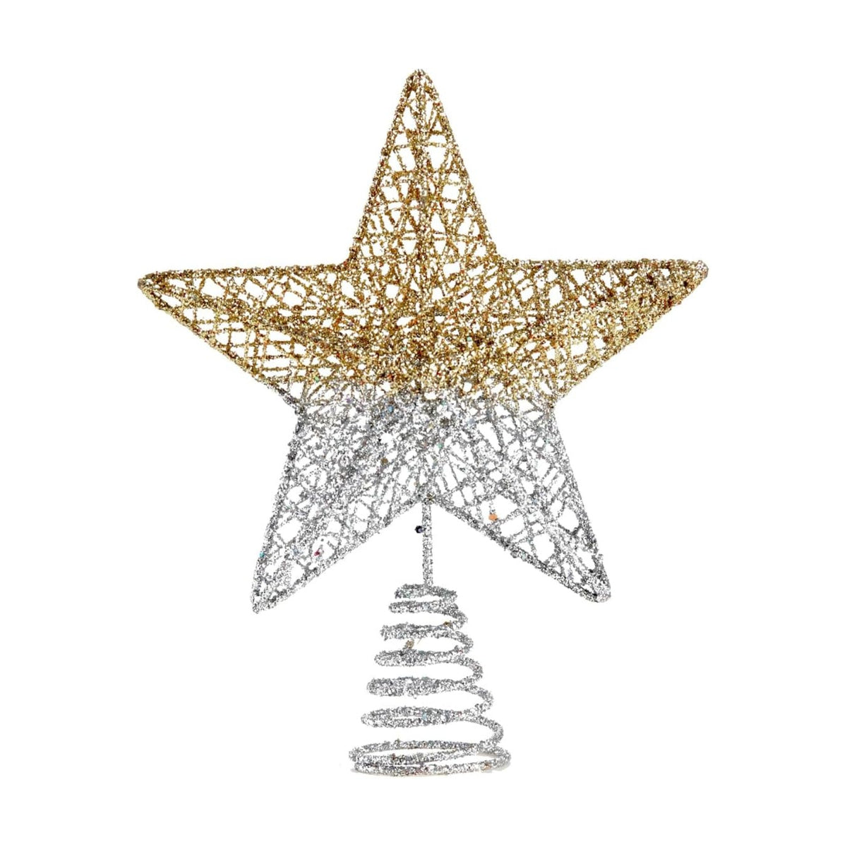 BinaryABC Iron Christmas Tree Star Topper,20cm Glittering Tree Topper