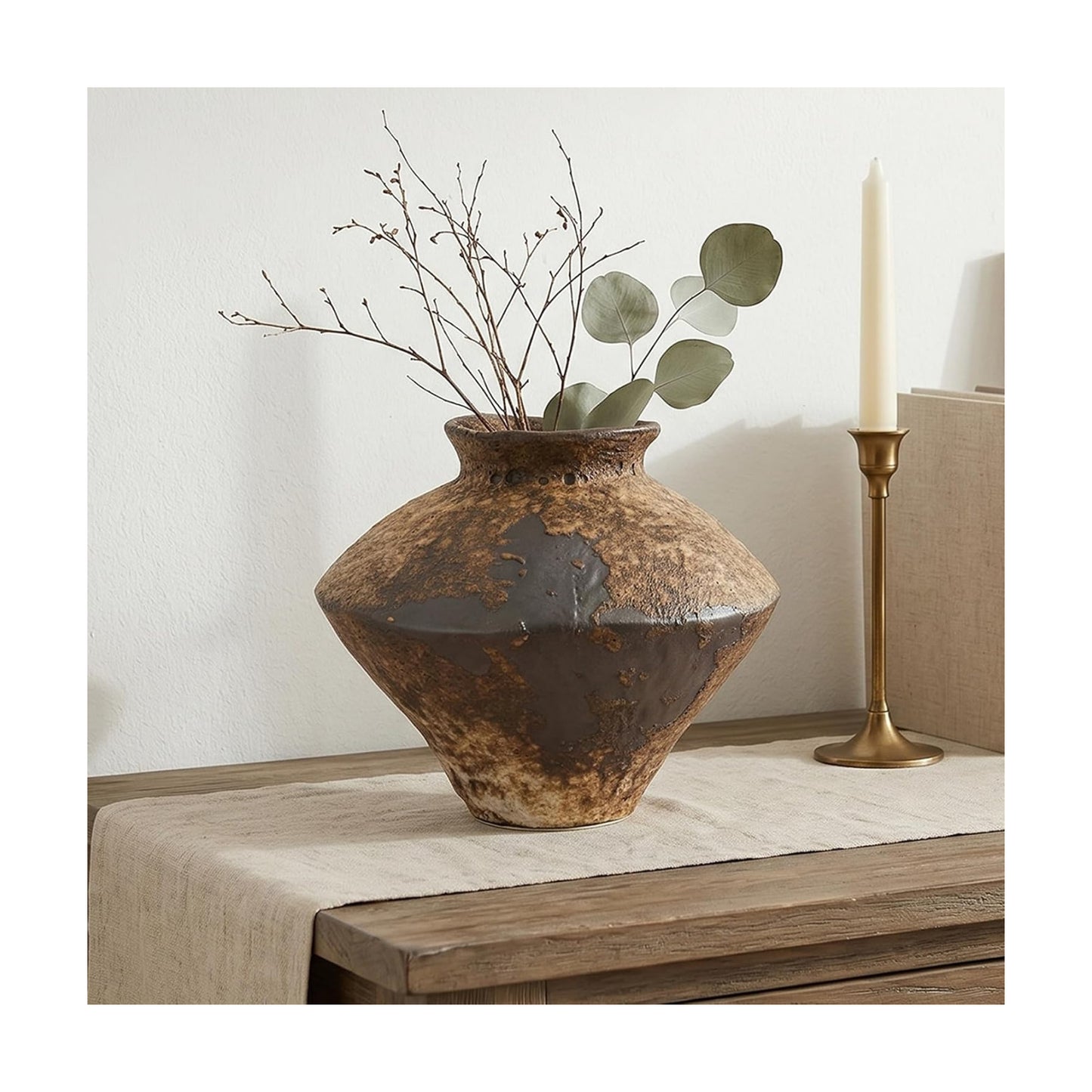 Stone Vase for Rustic Home Decor / Small