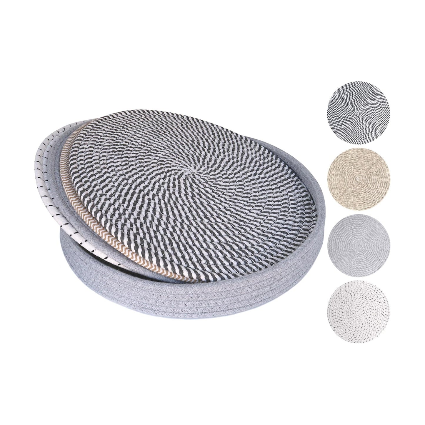 13 Inch Trivets for Hot Dishes, 4 Pcs | Large Trivets for Hot Pots and Pans, Storage Basket, Thicken Heat Resistant