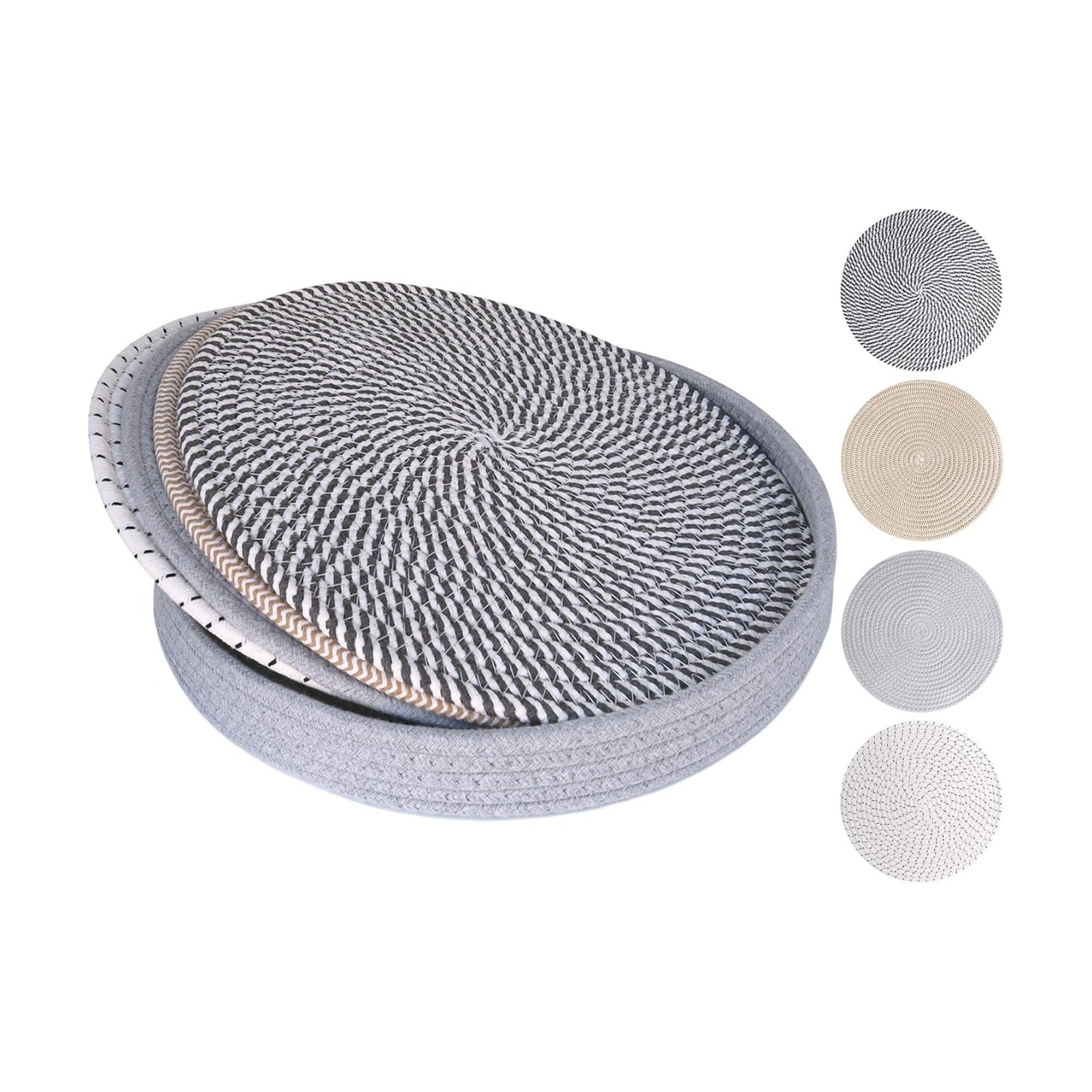 13 Inch Trivets for Hot Dishes, 4 Pcs | Large Trivets for Hot Pots and Pans, Storage Basket, Thicken Heat Resistant