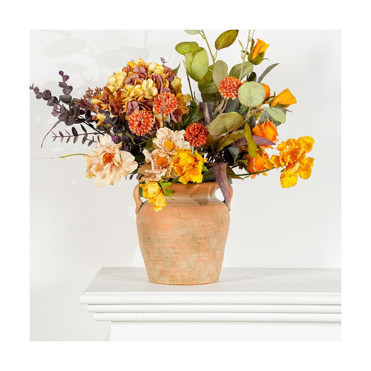 Rustic Ceramic Flower Vase / Style 2 - 6.8 Inch Tall / 7 Inch
