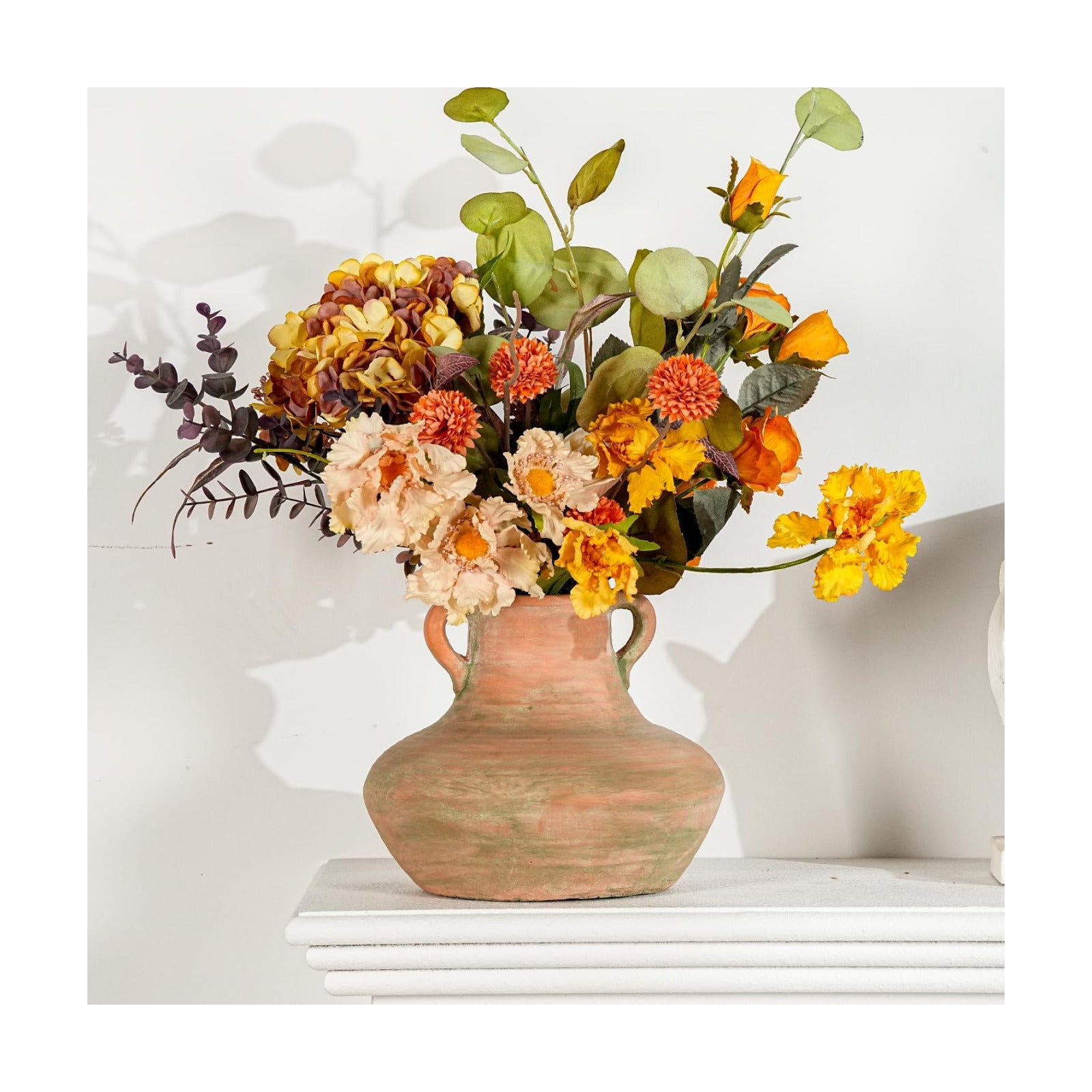 Rustic Ceramic Flower Vase / Style 1 - 7 Inch Tall / 7 Inch