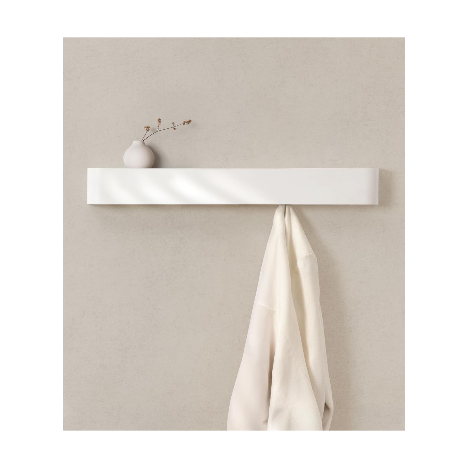 Kazai. Wall-Mounted Coat Rack 'Toke' - Modern Design Coat Rack with Hidden Wall Hooks - Solid Wood Veneer Panel Coat
