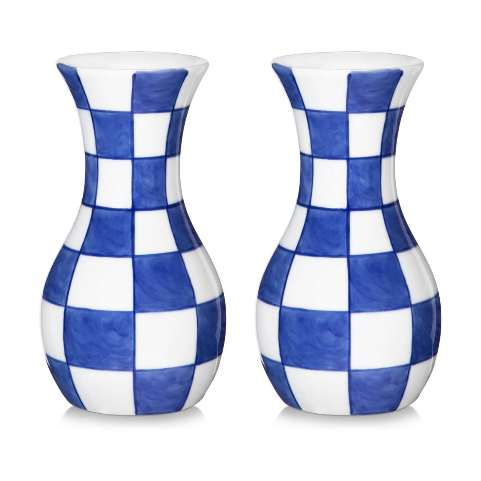 Bud Ceramic Flower Vase / # Plain Texture / Blue / 6 Inch / Set of 2