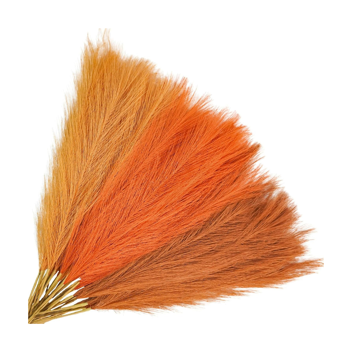 Agusbagli 30PCS Orange Pampas Grass, 21.6in Fluffy Faux Pompas Grass Stems