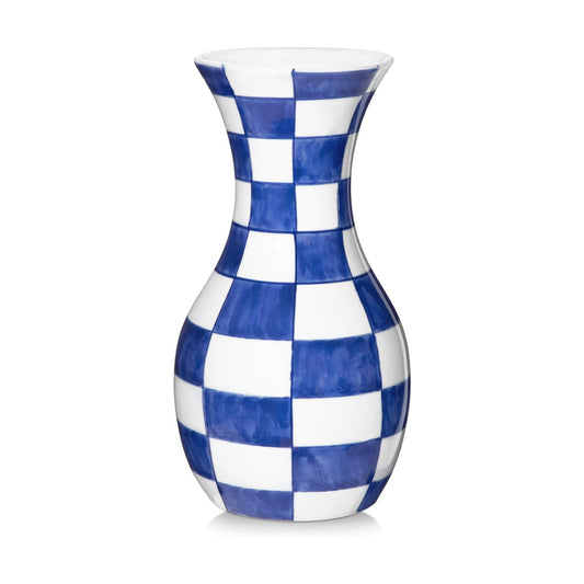 Tall Ceramic Vase in Wide Mouth Plain Pattern / # Plain Texture / Blue / 11 Inch