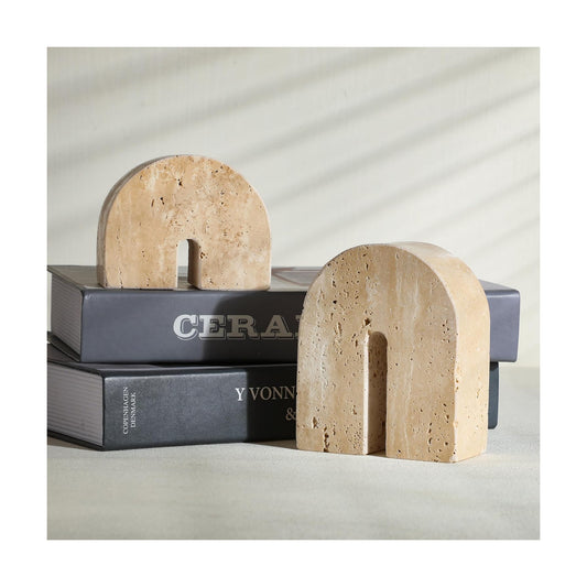 Marble Bookends / Natural / 5 Inch / Set of 2