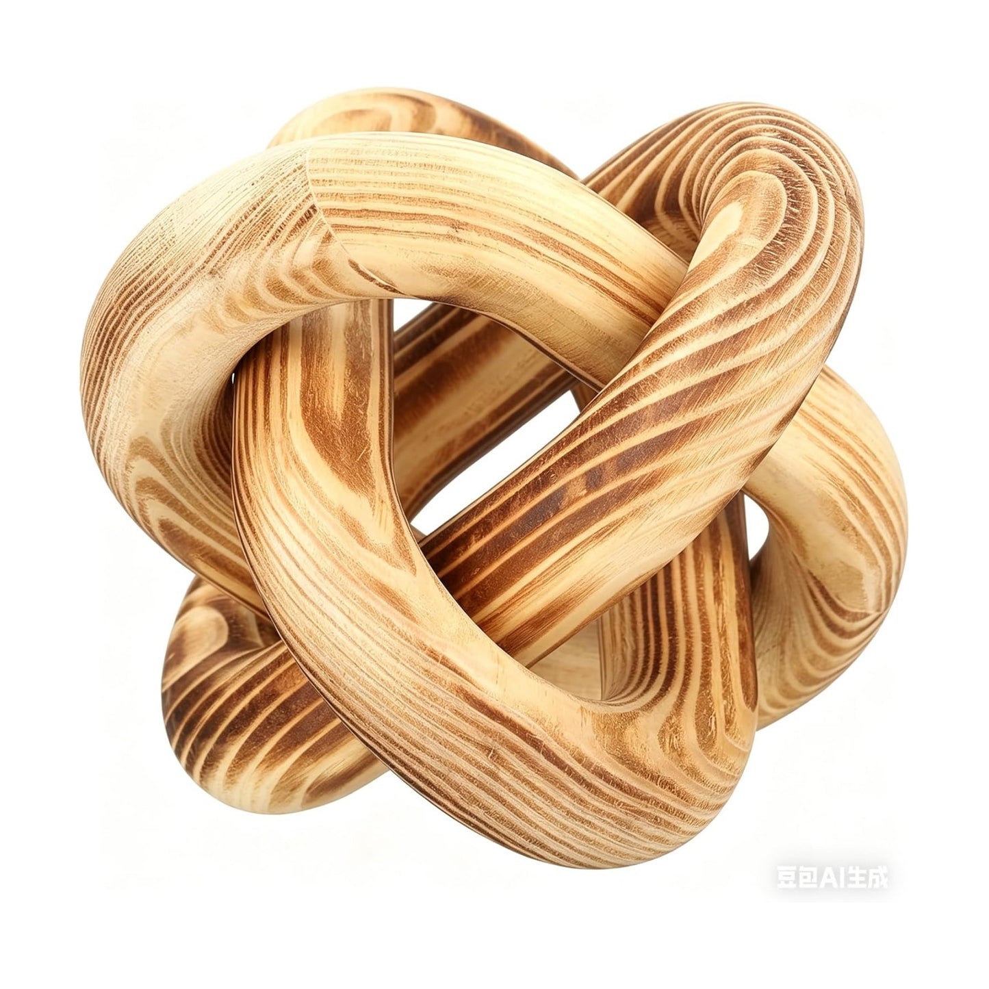 Wood Knot Chain Link Decor / Burn Color