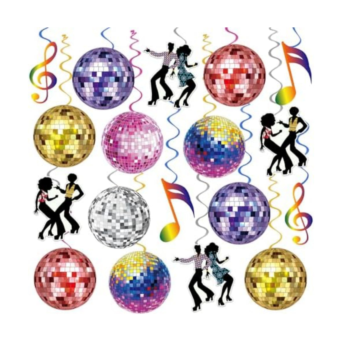 40Pcs Disco Party Hanging Swirl Decorations Disco Ball Hanging Swirls Disco Party Decorations 70s Party Hanging Swirls Ceiling Decor for Disco Themed 1970s Birthday Party Favors Supplies