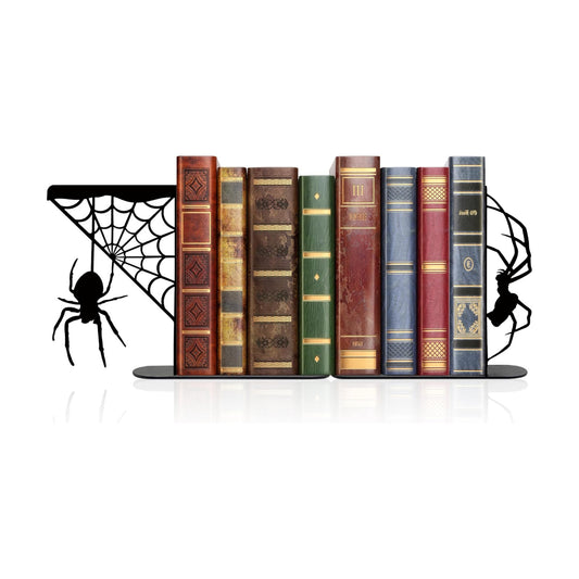 Metal Spider and Spider Web Bookend