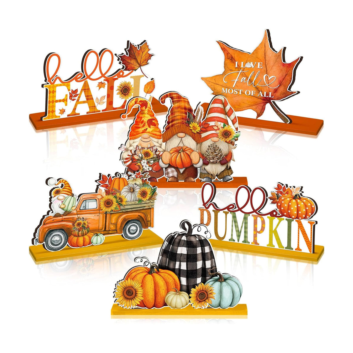 Yousoontic 6 Pcs Fall Thanksgiving Table Decor, Fresh, Orange