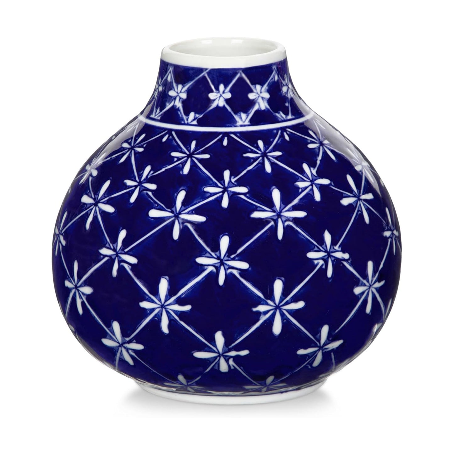White Vase Porcelain Vases Small Chinoiserie Decor Ceramic Gifts Chinese Flower Vase / Blue