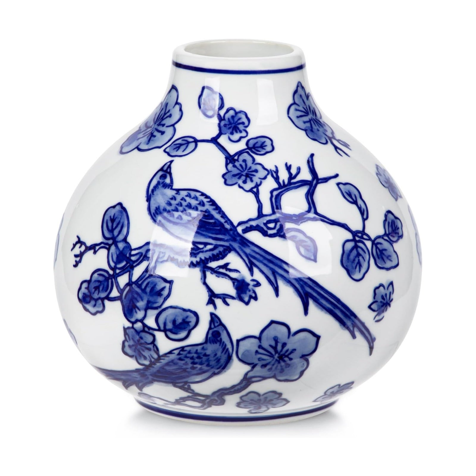 Vase Porcelain Vases Small Chinoiserie Vase Ceramic Chinese Floral Vase / Blue and White