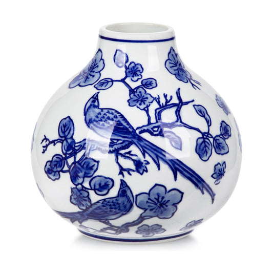 Vase Porcelain Vases Small Chinoiserie Vase Ceramic Chinese Floral Vase / Blue and White