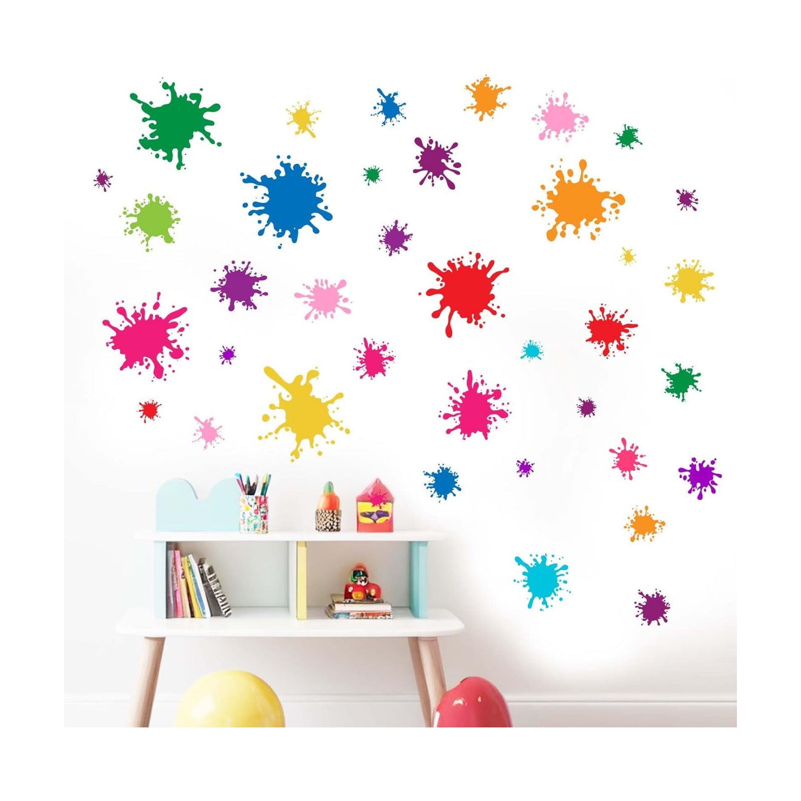Colorful Paint Splatter Wall Decals / Paint Splatter B / Set of 38