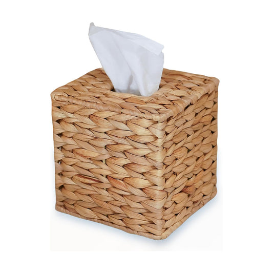 Handmade Wicker Napkin Box Holder / Water Hyacinth / Single / Natural