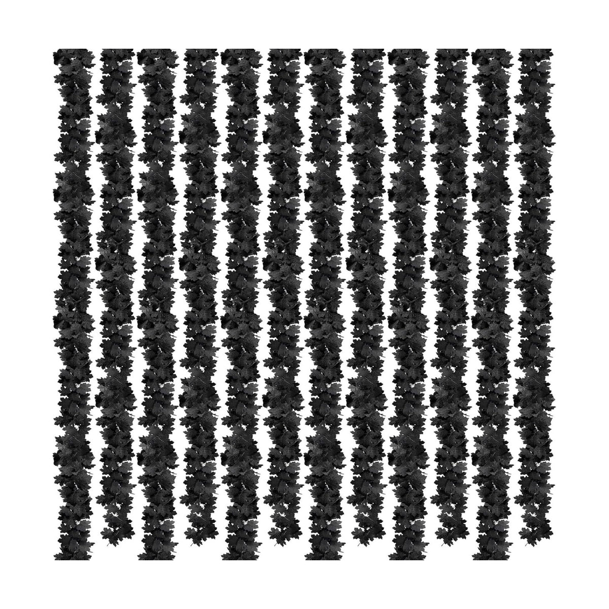 Black Leaf Garland, 12PCS Halloween Artificial Hanging Fall Maple Vines