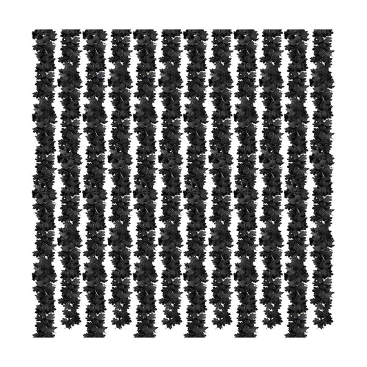 Black Leaf Garland, 12PCS Halloween Artificial Hanging Fall Maple Vines