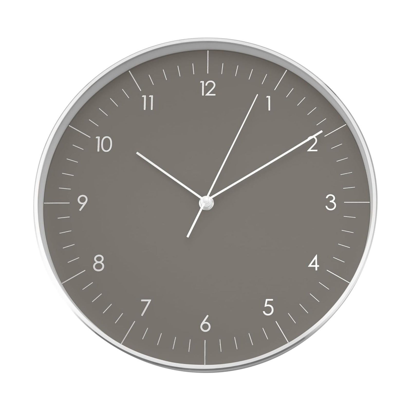 Modern Silent Quartz Wall Clock, 12in, Dark Grey & Gold | Chic & Minimalist, Non-ticking, Analog, Arabic numerals