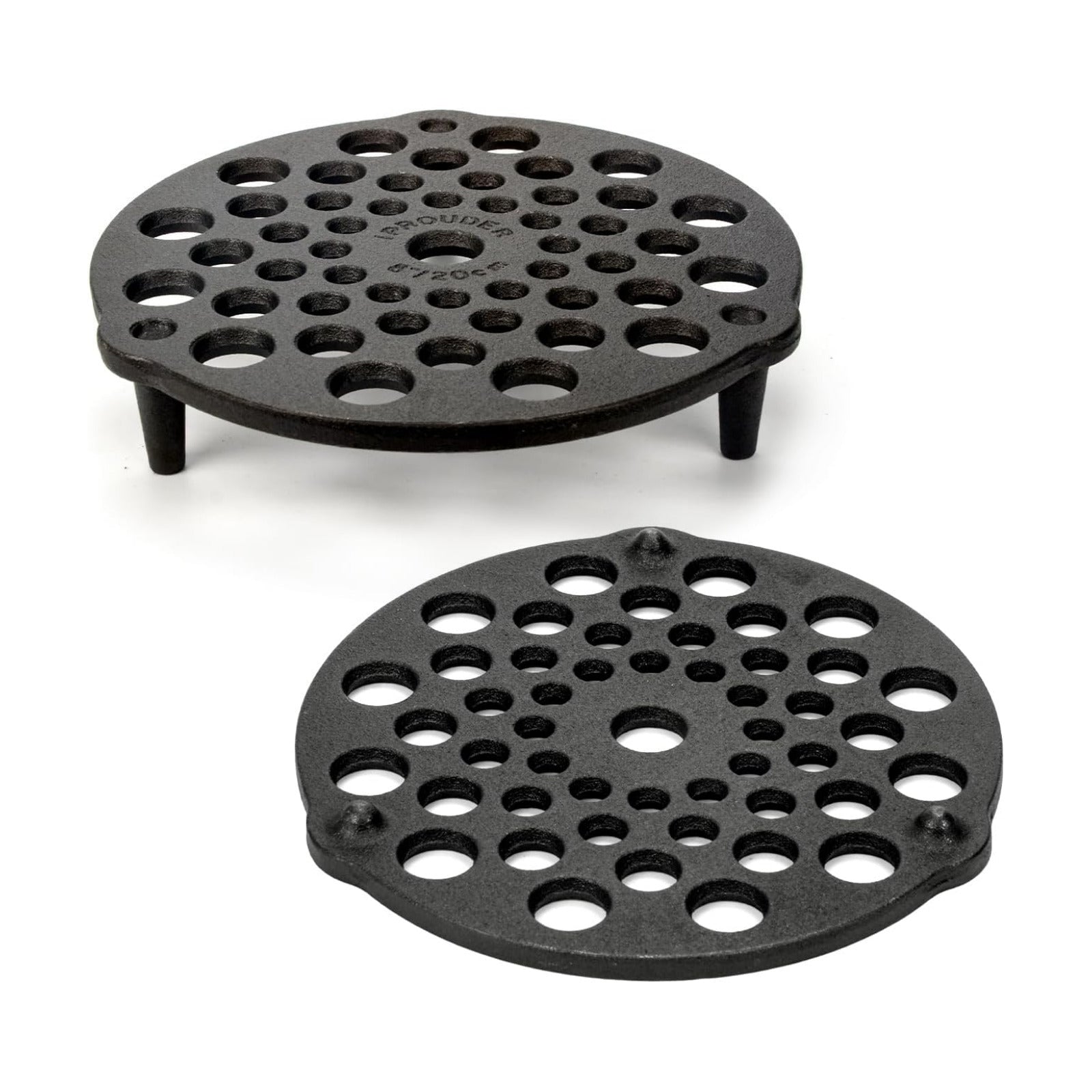 Cast Iron Trivet 2 PCS Set, 8-inch, Meat Rack, Cast Iron Grate for Dutch Ovens, Raise Food in Dutch Oven, Used as