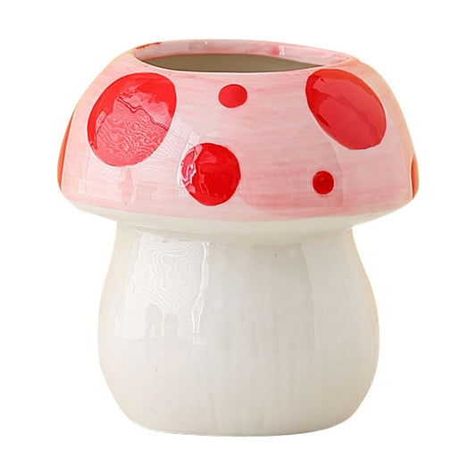 Mushroom Shaped Ceramic Pen Holder / PINK
