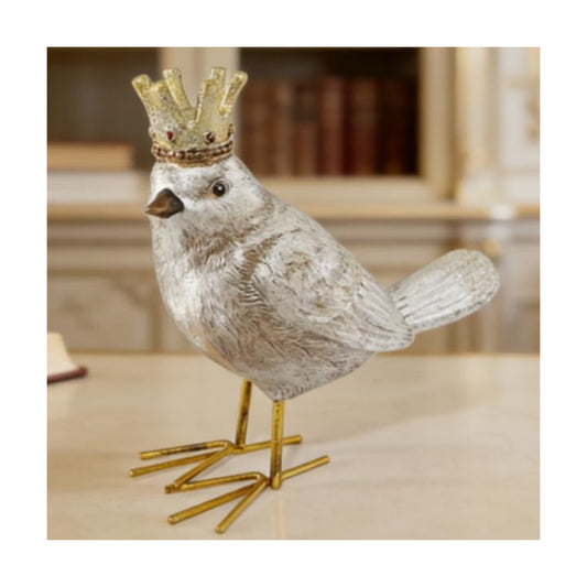 Bird Figurine Birds Decoration Resin Bird Figurine Home Decor Vintage & Modern Royal Crowned Bird