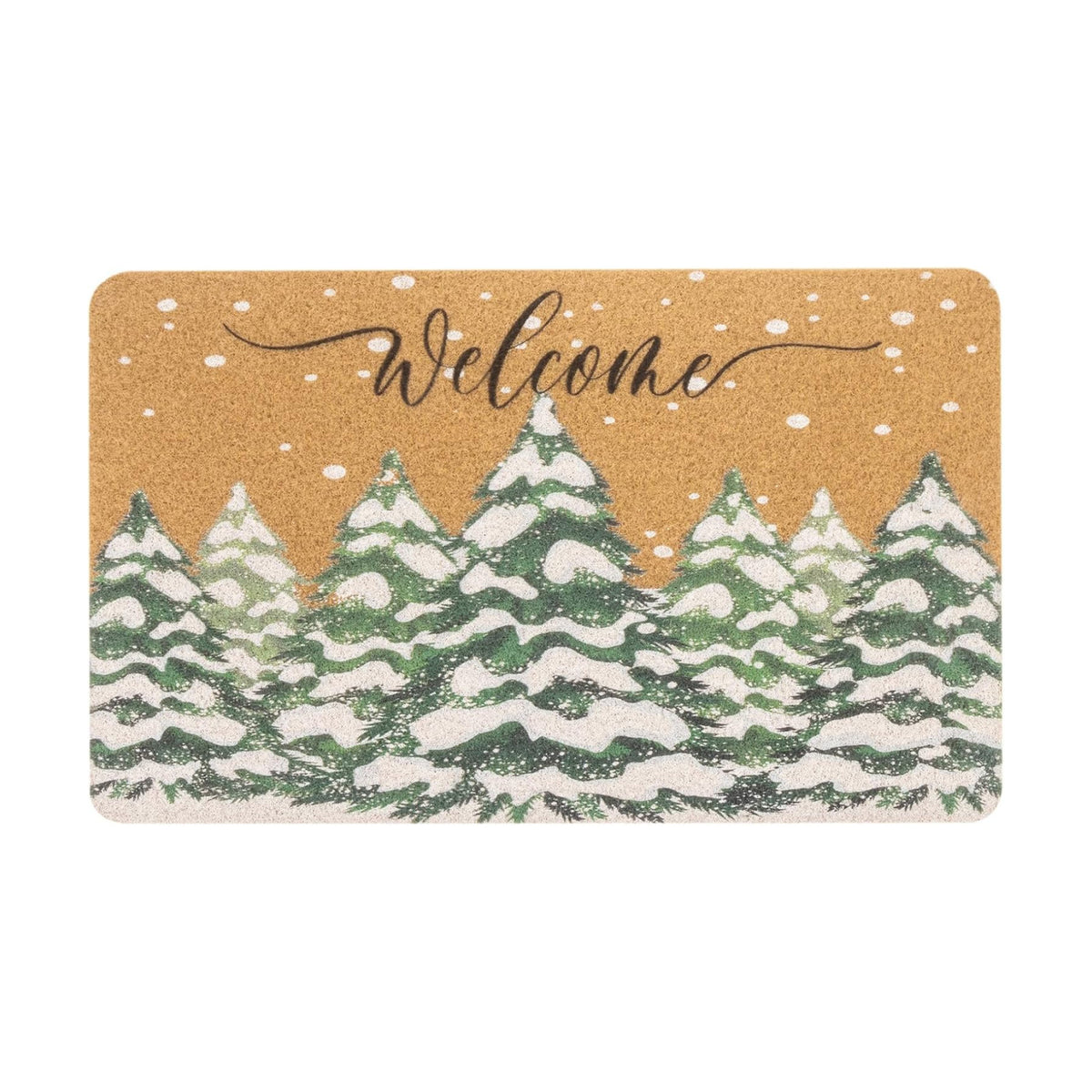 Christmas-Welcome-Doormat-Winter-Outdoor - Snowflake-Pine-Mat-Home-Decor